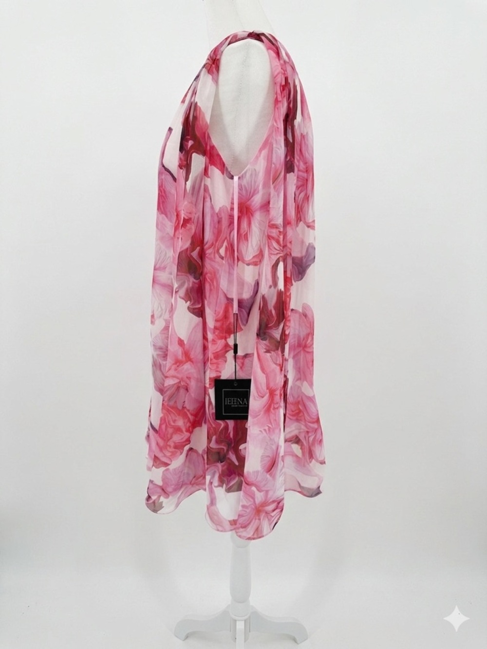 NWT MAC DUGGAL 55875 PINK Floral one shoulder swing Mini Wedding Guest sz 4 - Picture 6 of 10